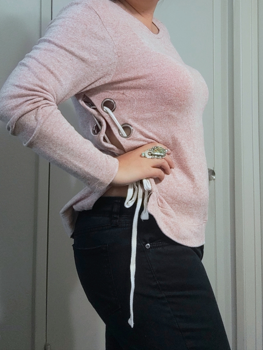 Inspired Hearts Lace-Up Top